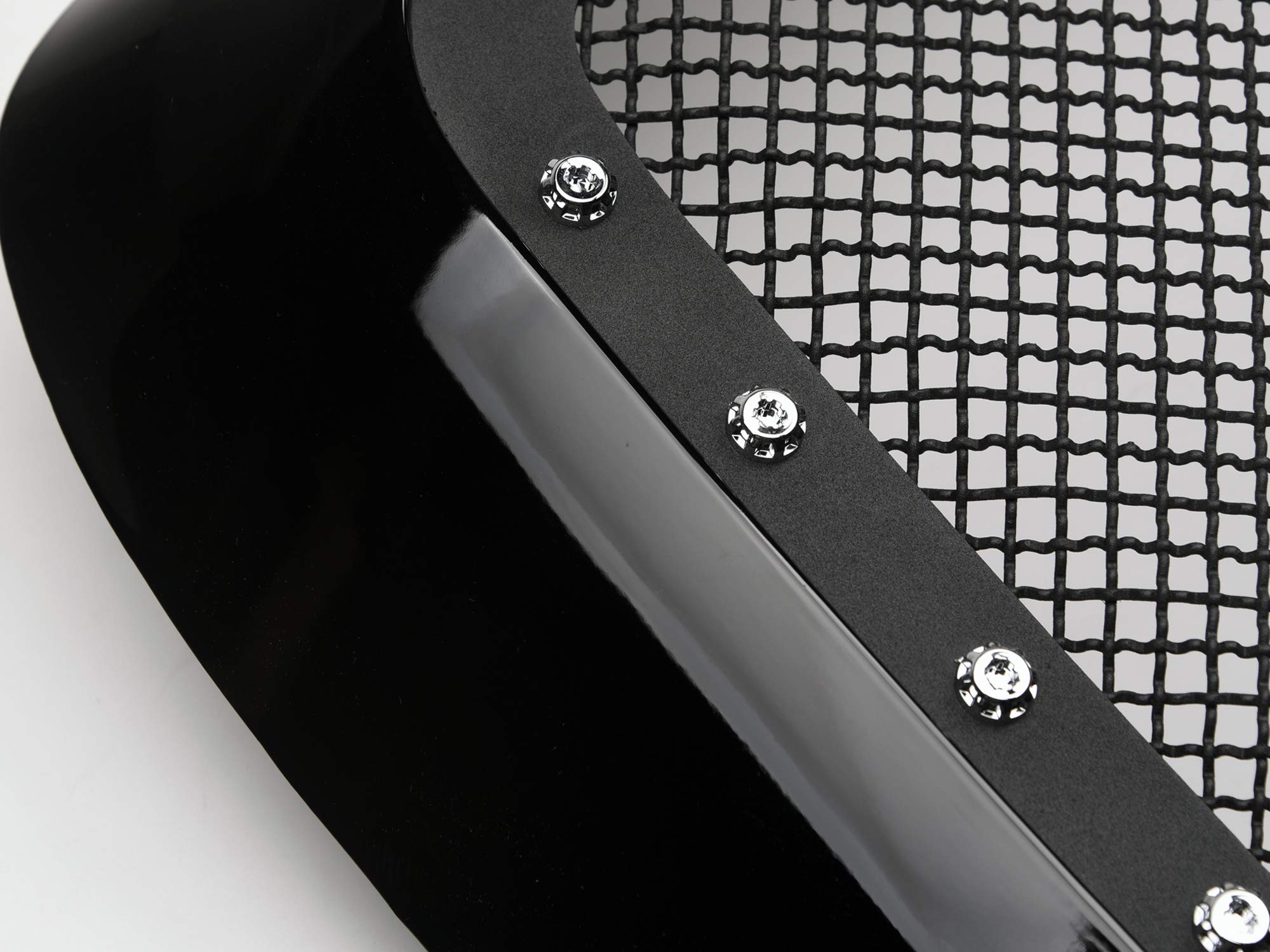 Studded Mesh Front Hood Grille Armordillo USA - Gloss Black Fits 2002-2005 Dodge Ram 1500