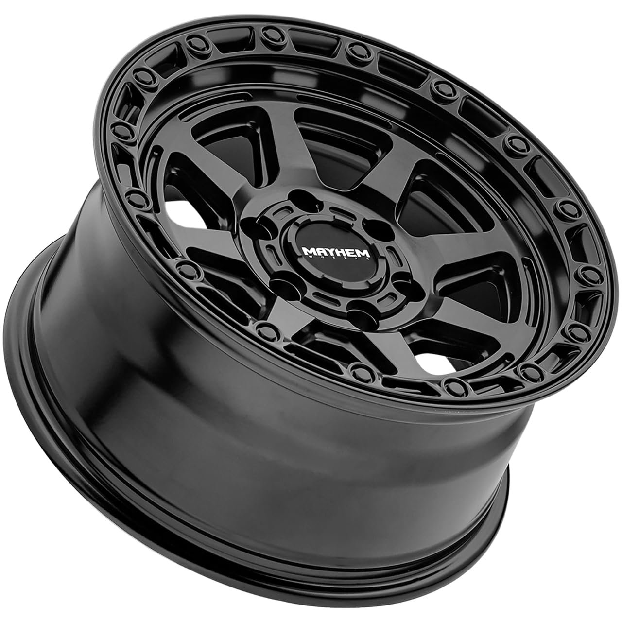 8306 Mayhem Ridgeline Satin Black Wheel (17 x 8.5 inches /5 x 127 mm, -6 mm Offset)