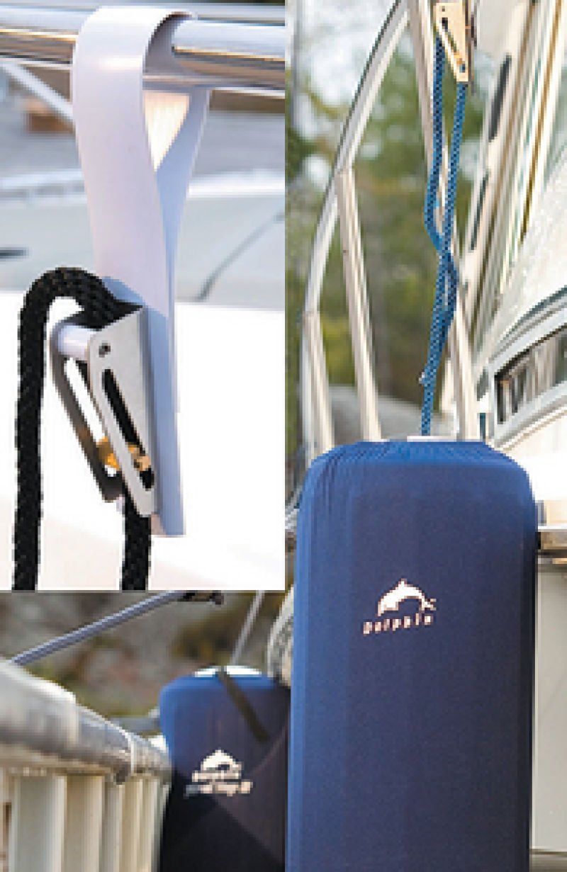 Boat Fender Line Holder Dock Edge with Adjuster, White