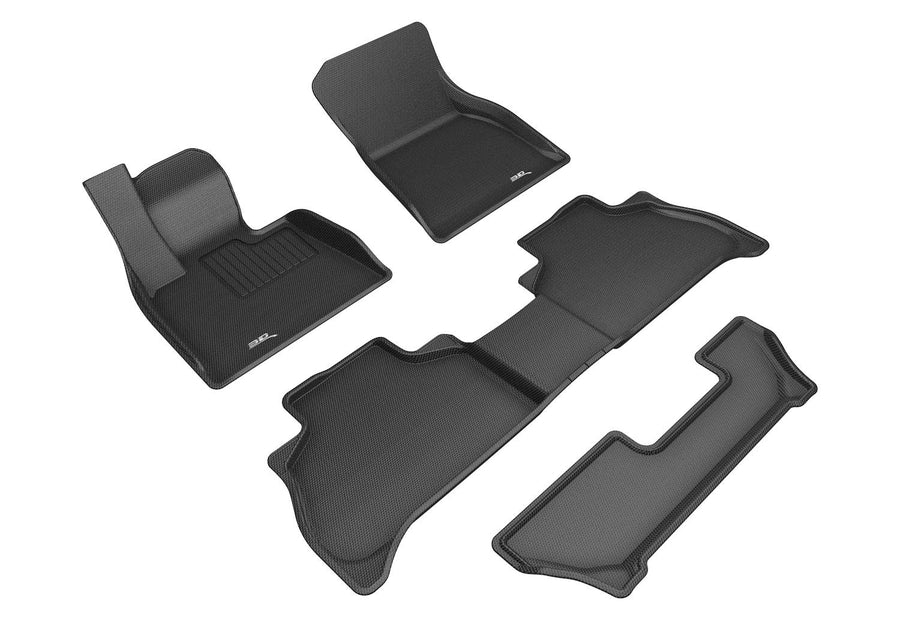 Kagu Floor Mat 3D MAXpider Custom Fit (Black) Compatible with BMW X5 (G05) 7-Seat 2019-2025 - Full Set
