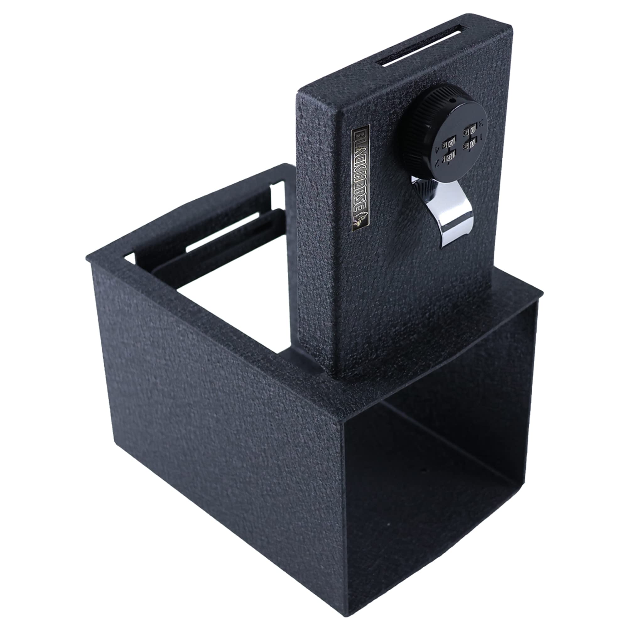 Center Console Safe Black Horse Black Gun Box Organizer, with 4 Digit Combination Resettable Lock Compatible with 2015-2020 Subaru Outback-ASSO01