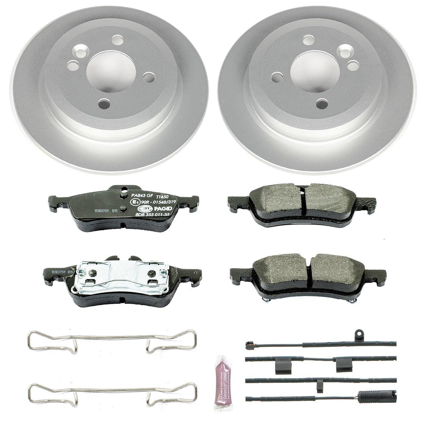 Power Stop ESK5726 Euro-Stop Rear Brake Kit Mini Cooper and 1 Rear Sensor Wire For Mini Cooper 2002-2006 [Model Specific]