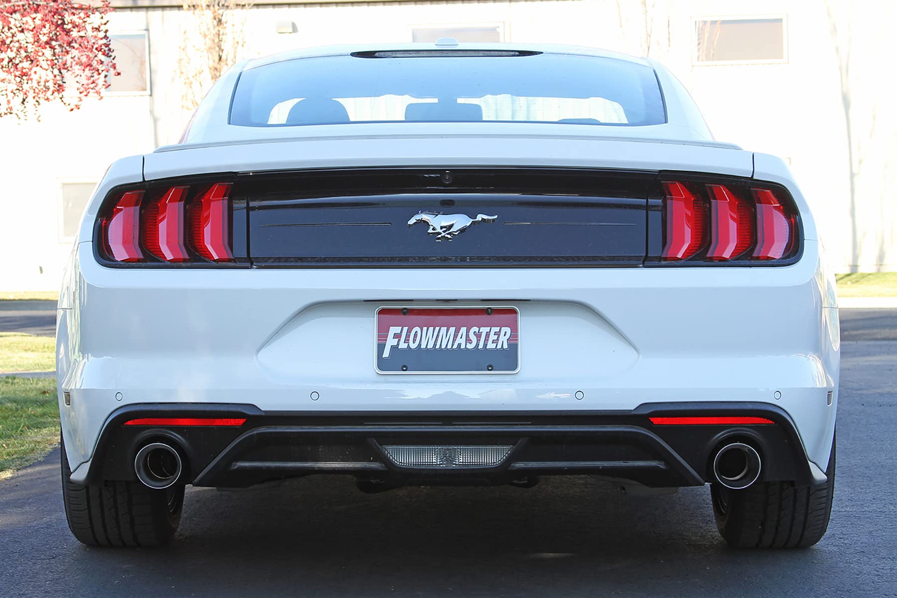 Outlaw Flowmaster 817713 Axle-Back Exhaust Kit 3 Inch 409 Stainless Steel 4 Inch Polished 304 Stainless Steel Tips Compatible with 2015-2023 Ford Mustang 2.3L Ecoboost or 3.7L V6 Coupe Convertible