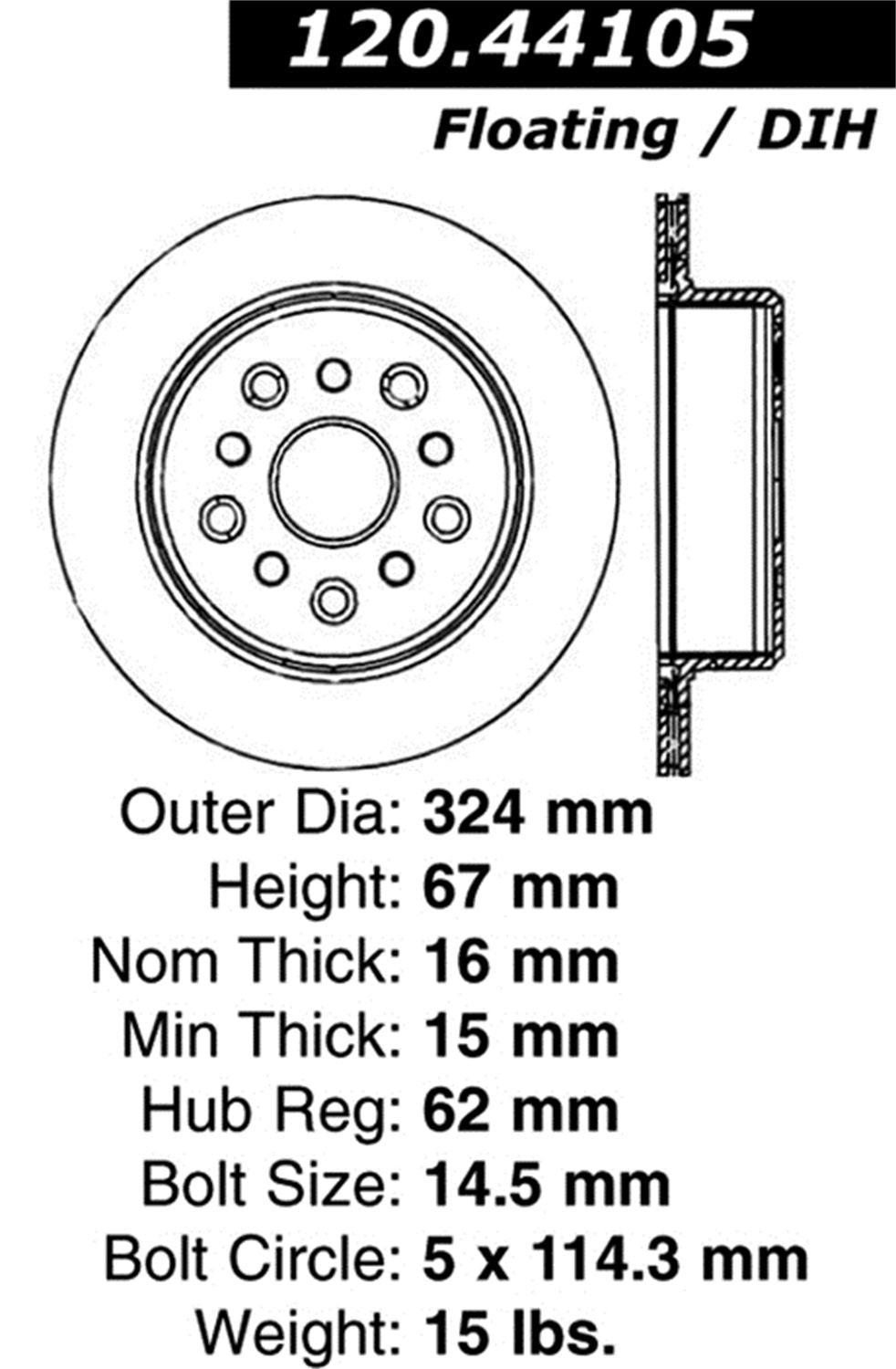 128.44105L Power Slot Sportstop Drill Rotor