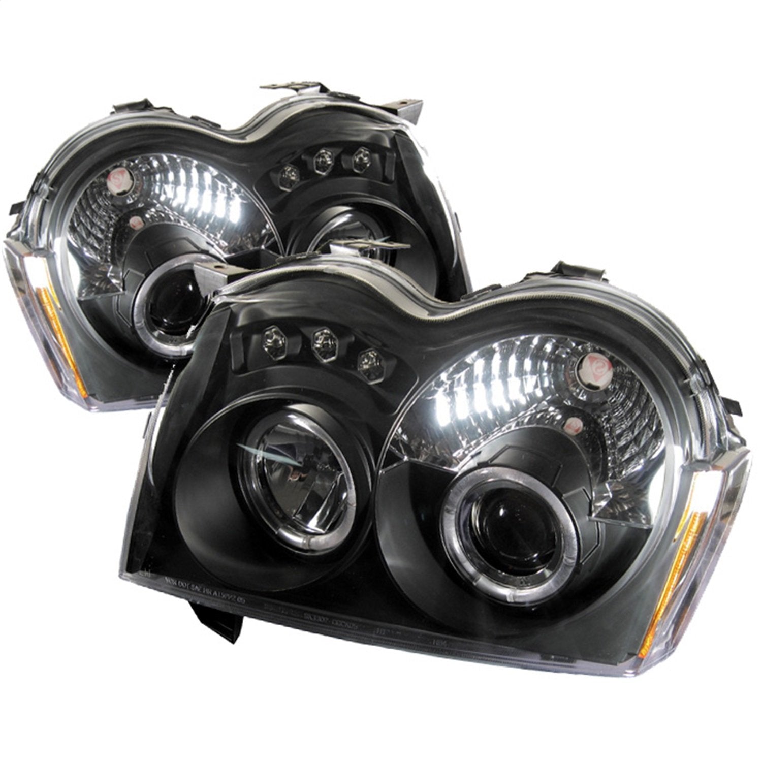 LED Halo Spyder Auto Projector Headlights Black/Clear 5011091
