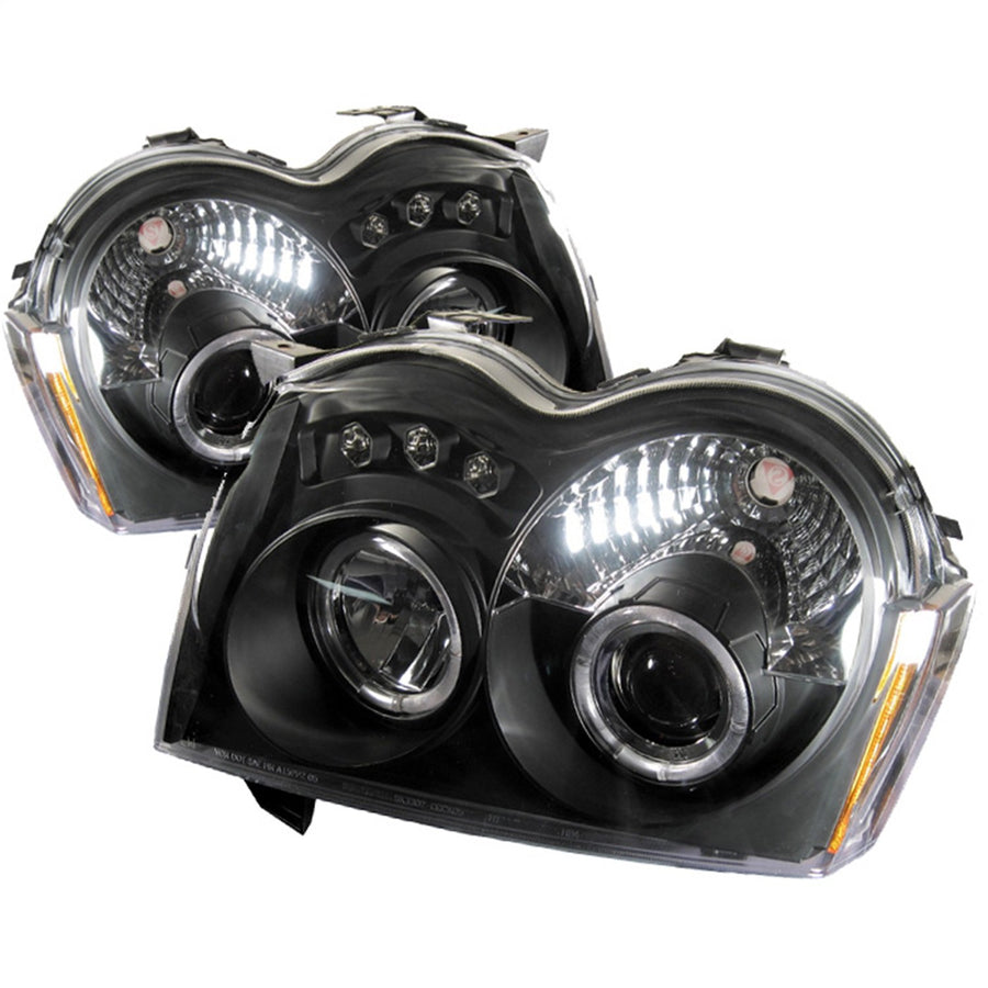 LED Halo Spyder Auto Projector Headlights Black/Clear 5011091