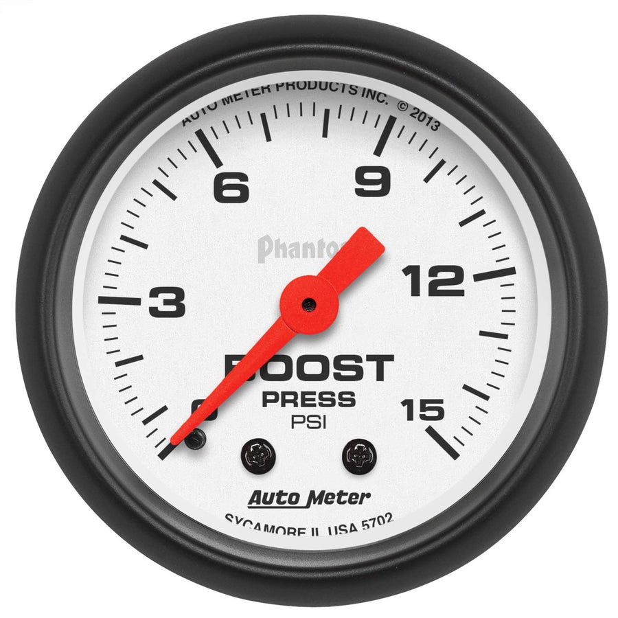 Phantom Auto Meter 2-1/16" 0-15 PSI Mechanical Boost Gauge (5702)