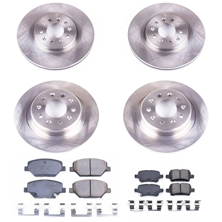 Power Stop KOE7557 Front and Rear Autospecialty Replacement Brake Kit-OE Brake Rotors & Ceramic Brake Pads For Buick LaCrosse, Buick Regal Sportb, Buick Regal TourX, GMC Terrain [Model Specific]