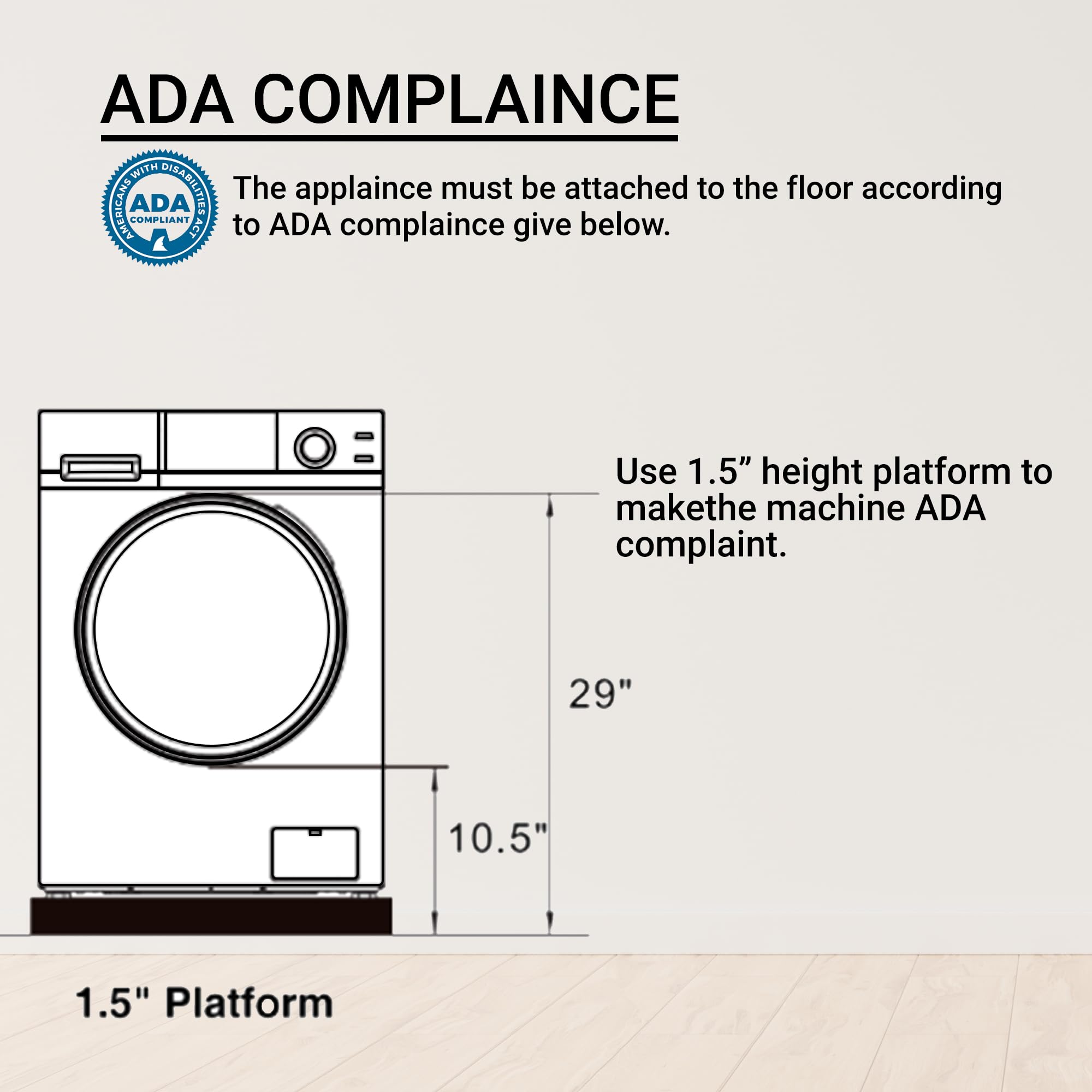 Equator VENTLESS/VENTED All-in-One Washer Dryer 1.62cf/15lbs 110V in Silver PET cycle