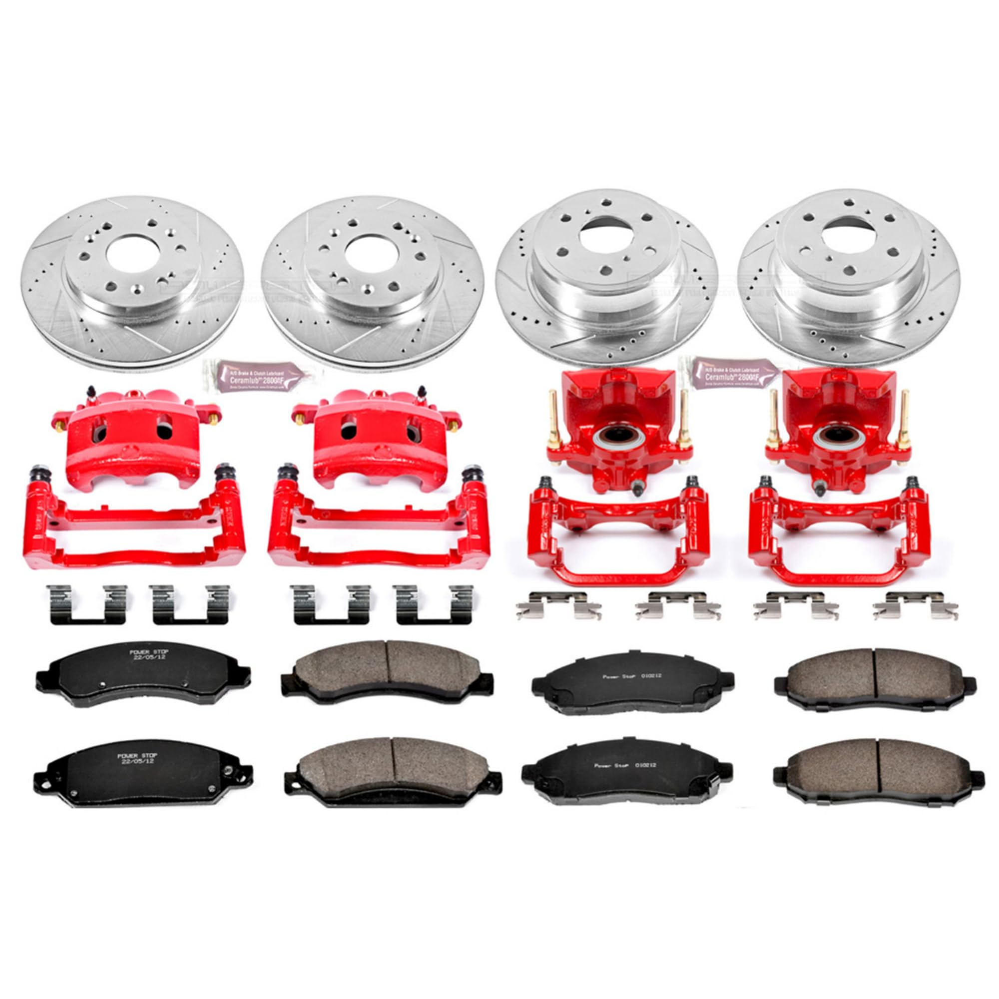 Z23 Power Stop (KC2068) Sport Brake Kit with Calipers, Front and Rear For Cadillac Escalade, Cadillac Escalade ESV, Cadillac Escalade EXT, Avalanche, Suburban, Ta, Yu, Yukon XL [Model Specific]