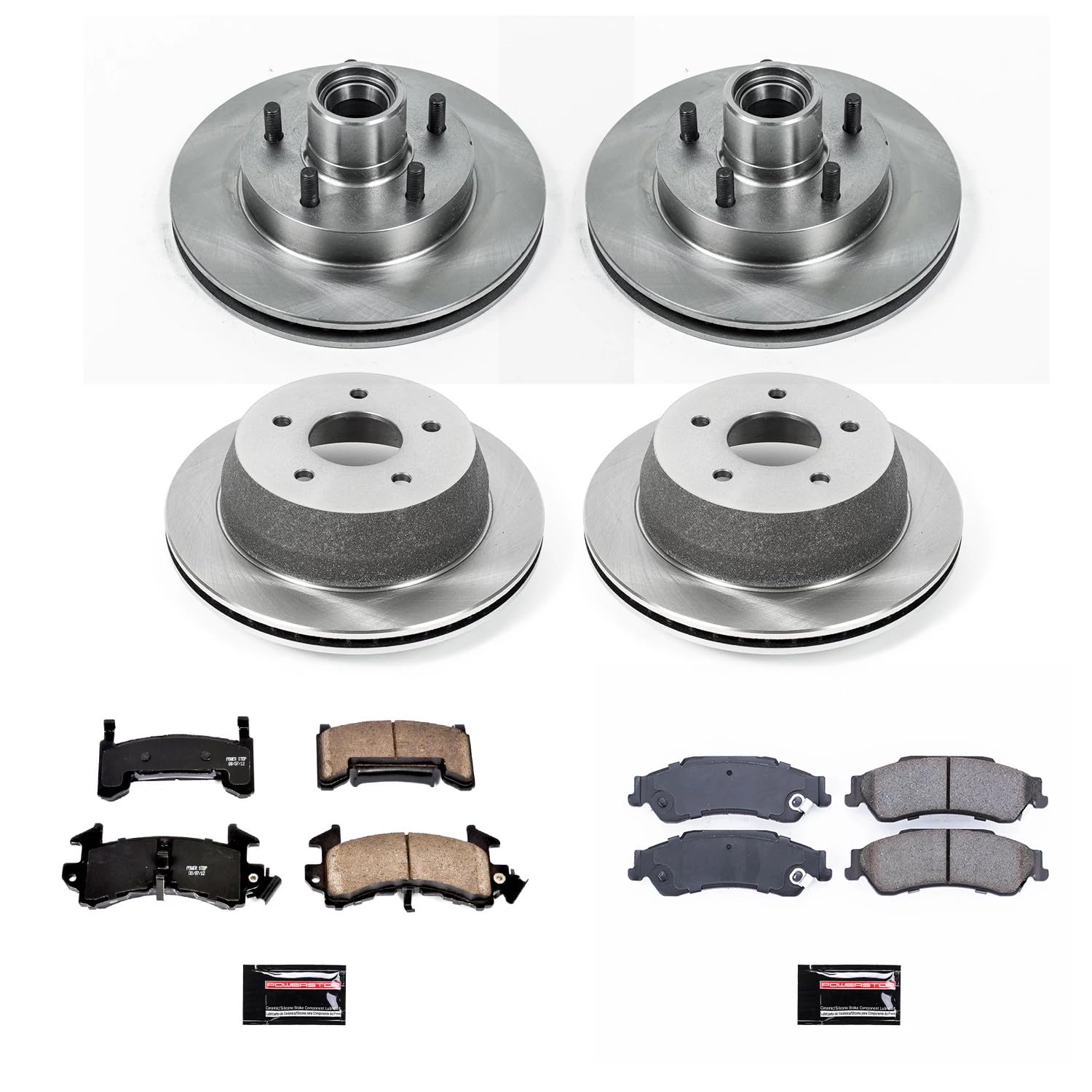 Power Stop KOE8437 Replacement Brake Kit-OE Front and Rear Brake Rotors & Ceramic Pads For Chevrolet S10 2003, GMC Sonoma 2003 [Model Specific]