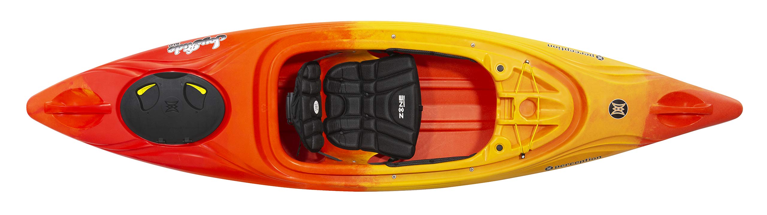 Kayaks Perception 10 | Sit Inside Kayak for Adults and Kids | Recreational and Multi-Water Kayak with Selfie Slot | 10' |Sunset