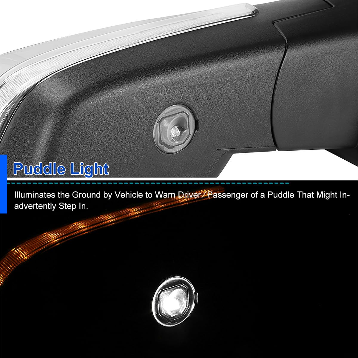 Spec-D Tuning Chrome Power Folding Right Passenger Side Mirror w/LED Turn Signal Compatible with 2014-2018 Chevy Silverado, GMC Sierra