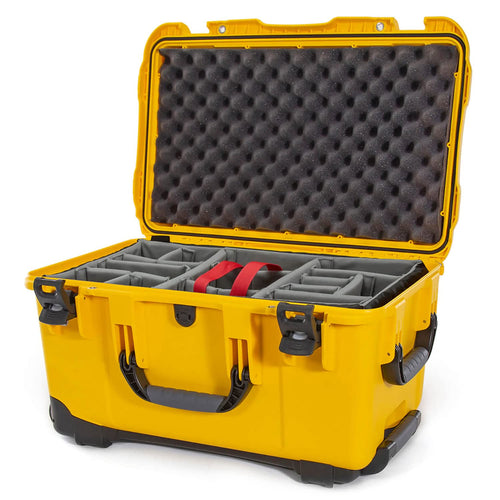 Wheeled Nanuk Series 938 Lightweight NK-7 Resin Waterproof Hard Case with Padded Divider, Yellow