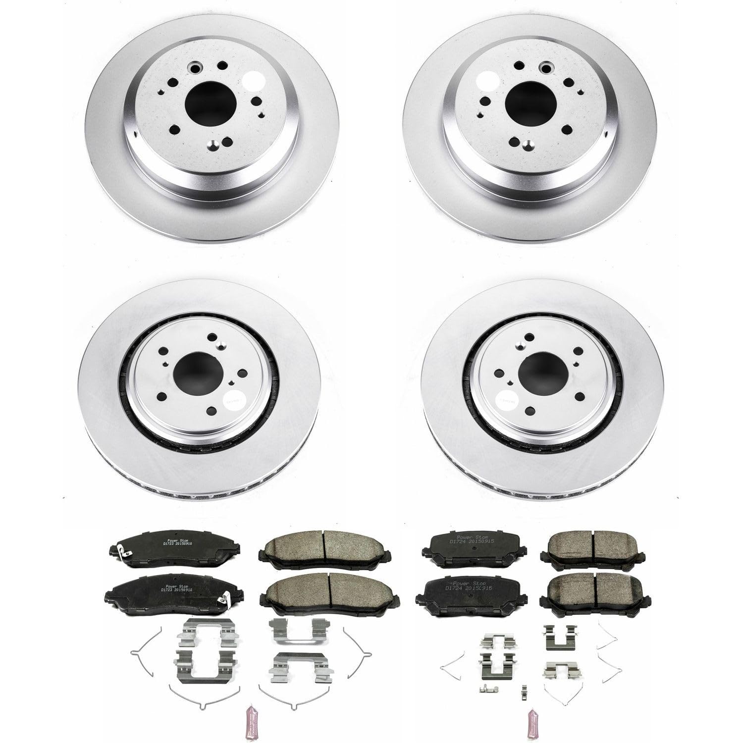 Power Stop Z17 Evolution Geomet Coated Brake Kit For Acura MDX Front and Rear 2014-2016 [Model Specific]