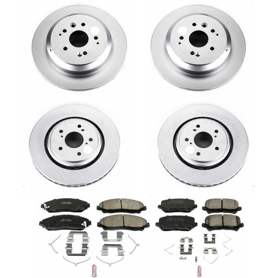 Power Stop Z17 Evolution Geomet Coated Brake Kit For Acura MDX Front and Rear 2014-2016 [Model Specific]