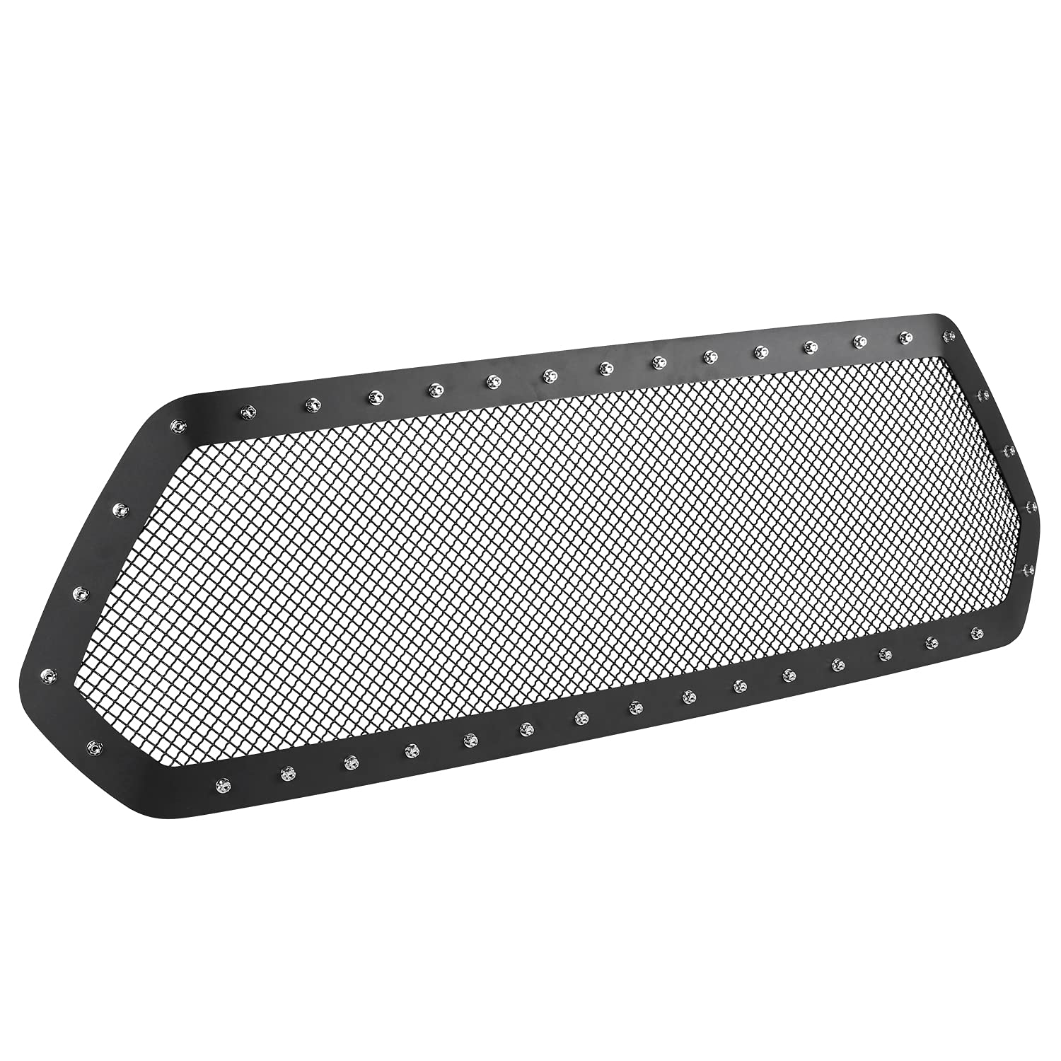 Black Studded S/S Hood Grille Insert Spec-D Tuning 1PC Compatible with 2016-2018 Toyota Tacoma