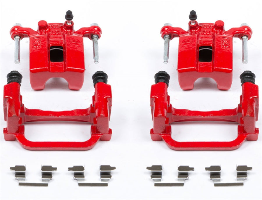 Power Stop S2792A Rear Pair of High-Temp Red Powder Coated Calipers for Infiniti G35, Infiniti G37, Infiniti M35, Infiniti M45, Nissan 350Z [Model Specific]