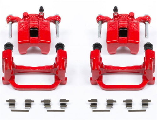 Power Stop S2792A Rear Pair of High-Temp Red Powder Coated Calipers for Infiniti G35, Infiniti G37, Infiniti M35, Infiniti M45, Nissan 350Z [Model Specific]