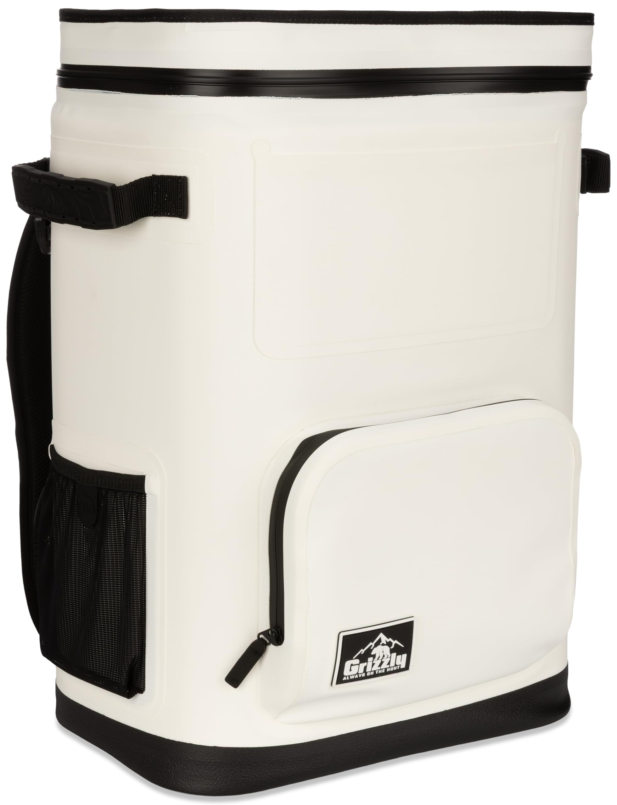 24 Grizzly Drifter Backpack Cooler, Insulated for Beach Boat Camping Fishing Hunting, 24-Quart Capacity, Whiteout