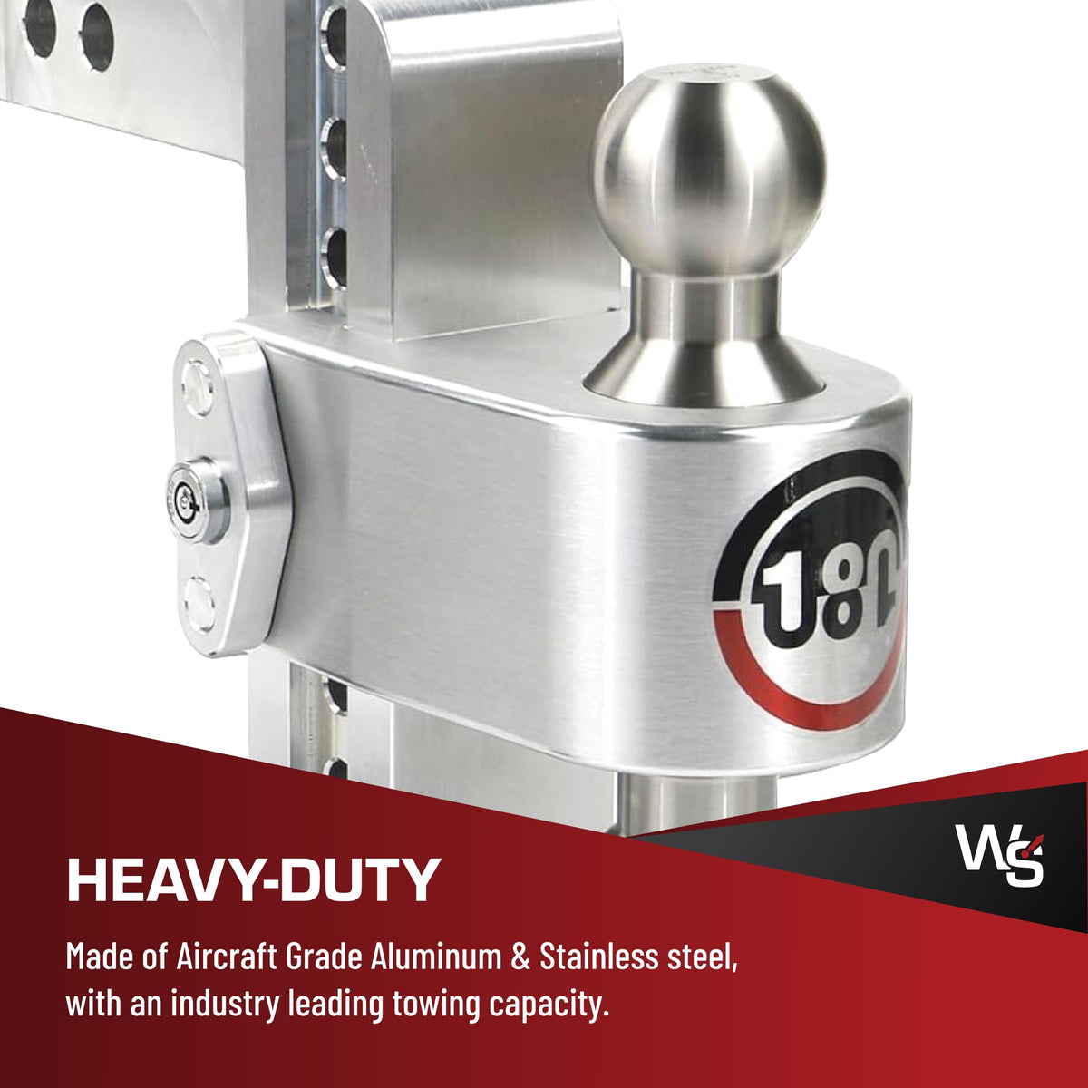 Weigh Safe Adjustable Trailer Hitch Ball Mount - 6" Hitch Adjustable Drop for 2" Receiver - Premium Heavy Duty Aluminum Trailer Tow Hitch w/ Stainless Steel Tow Balls (2" & 2 5/16") - 12,500 lbs GTW