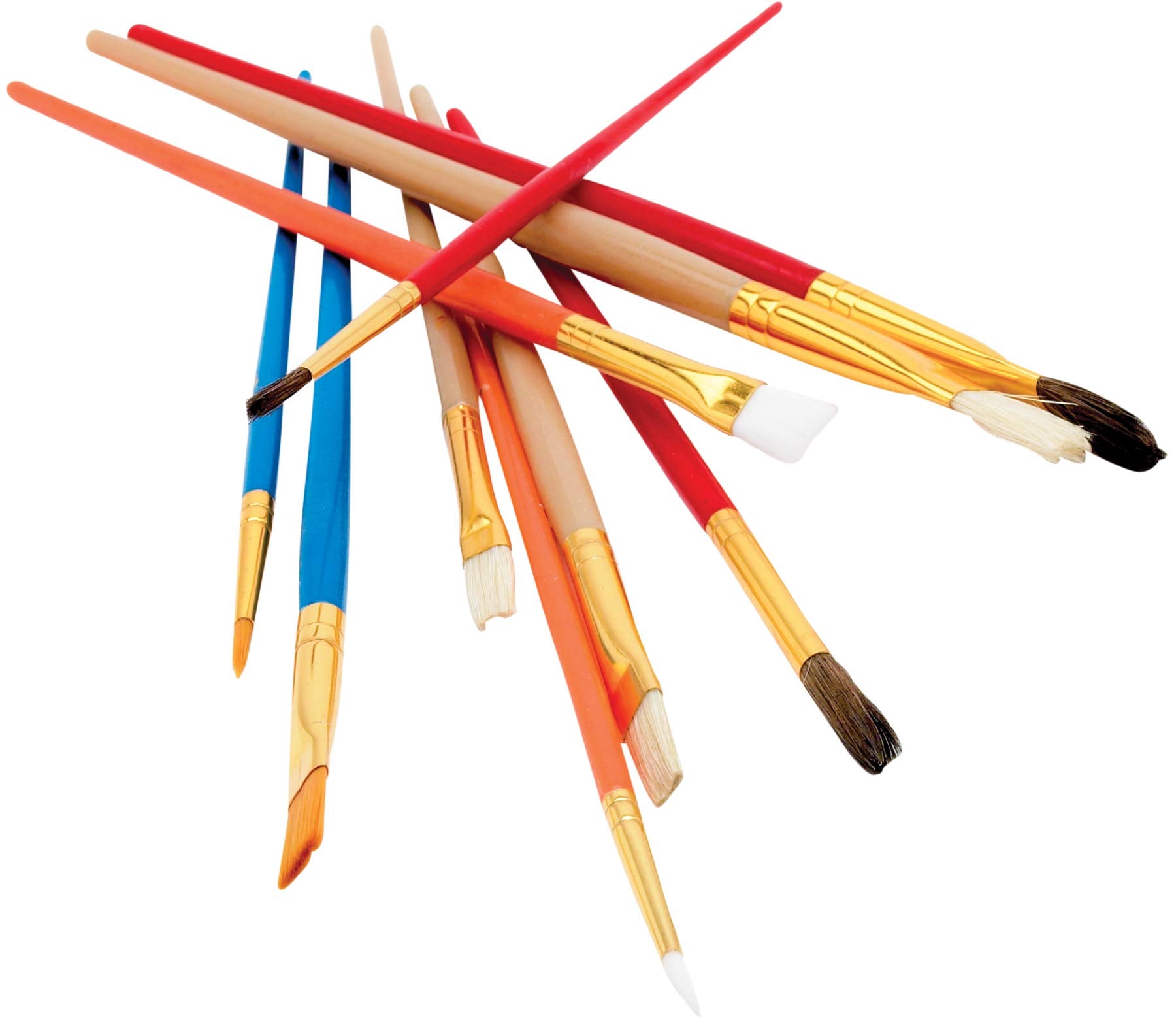 Bristle Size Brush Set Performance Tool 1120 Assorted with Plastic Handles, Ideal for Detailing, Cleaning, and General Purpose Use