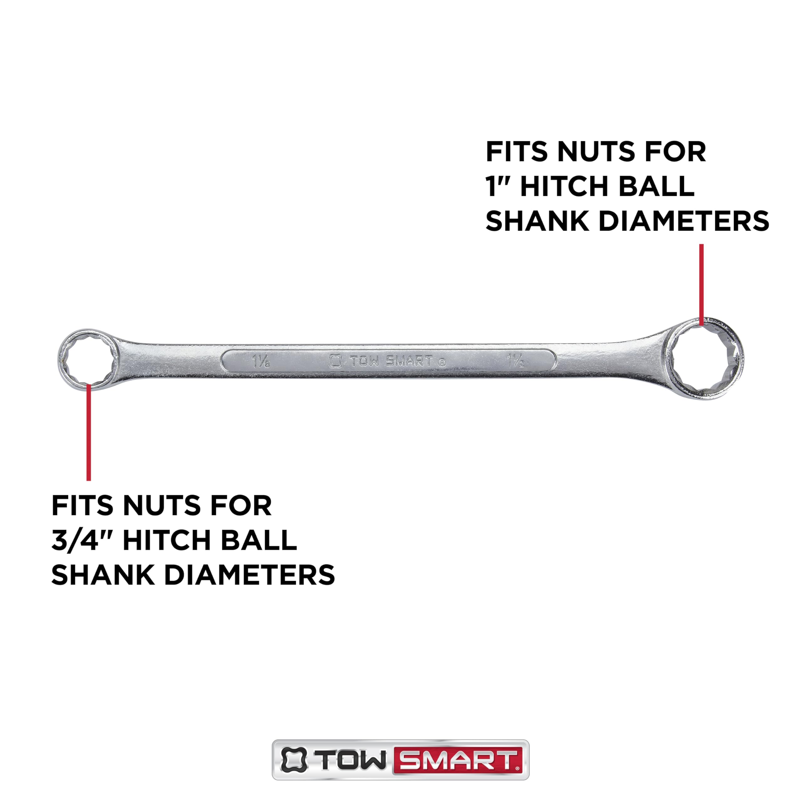 Torque TOWSMART Hitch Ball Wrench, Fits 1-1/8 in. and 1-1/2 in. Nuts