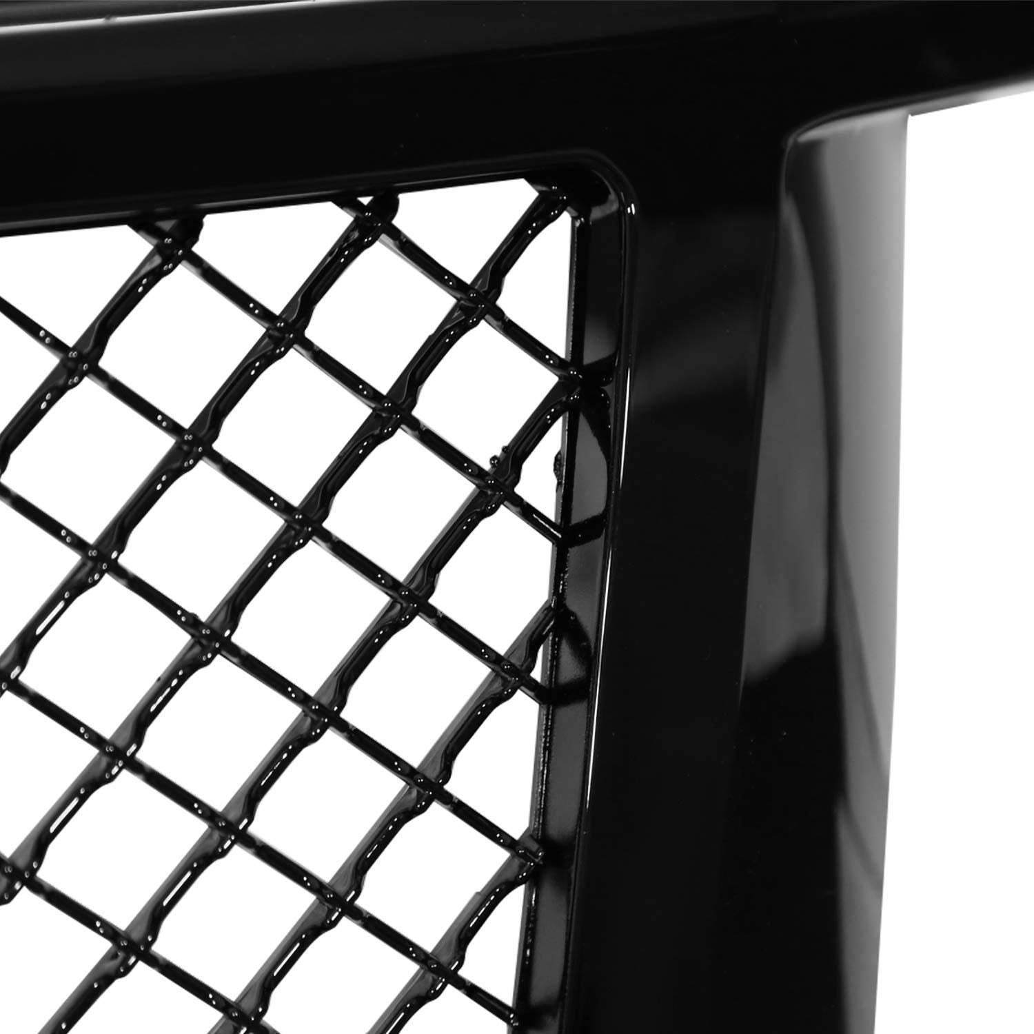 Polished Black Spec-D Tuning Front Hood Mesh Grille Compatible with 2015-2018 Chevy Tahoe, Suburban