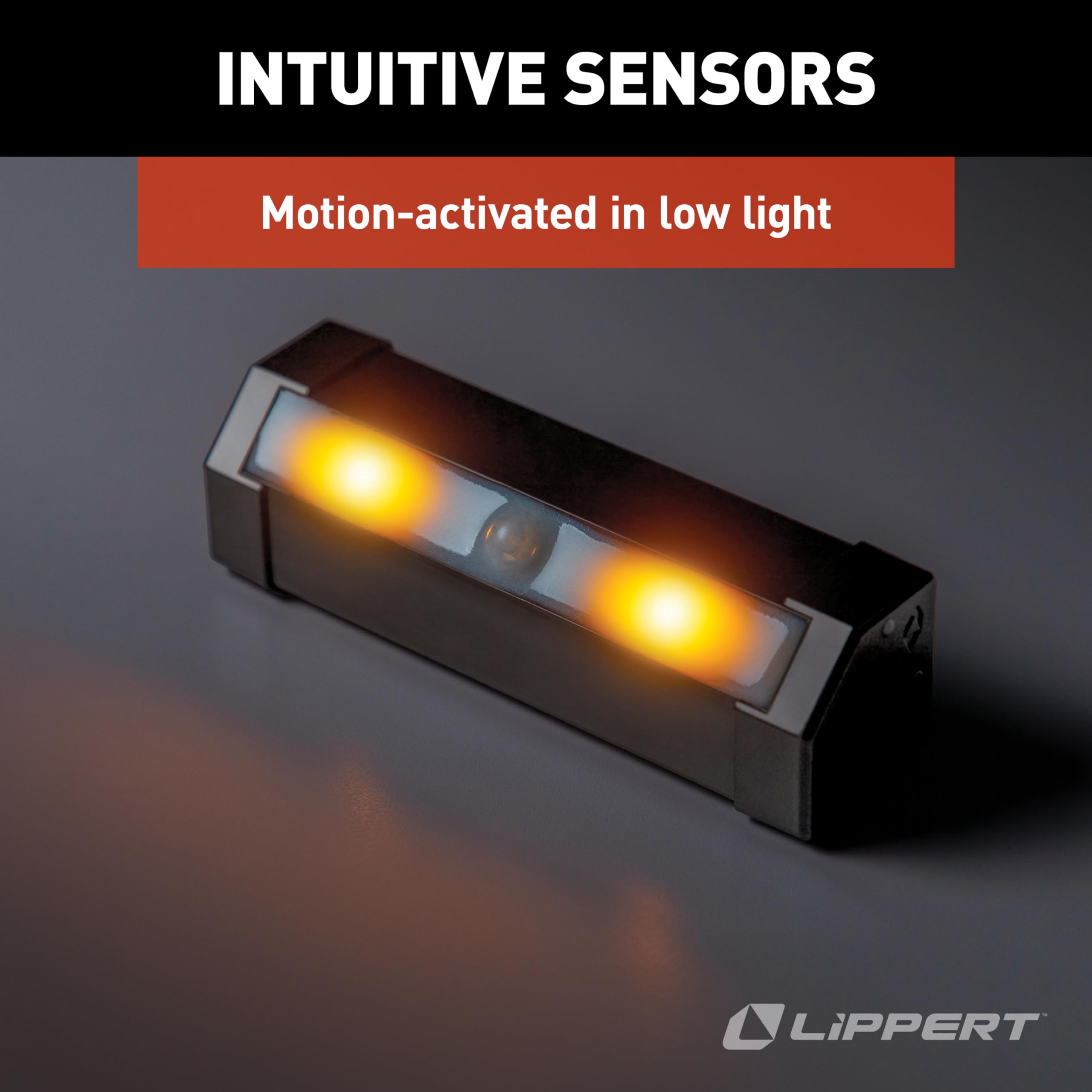 Lippert Motion-Activated Wireless LED RV Step Light with IP65 Rating, High-Strength Magnets for Magnetic Attachment, Adhesive-Backed Metal Plate, AA Batteries Not Included - 2022172335