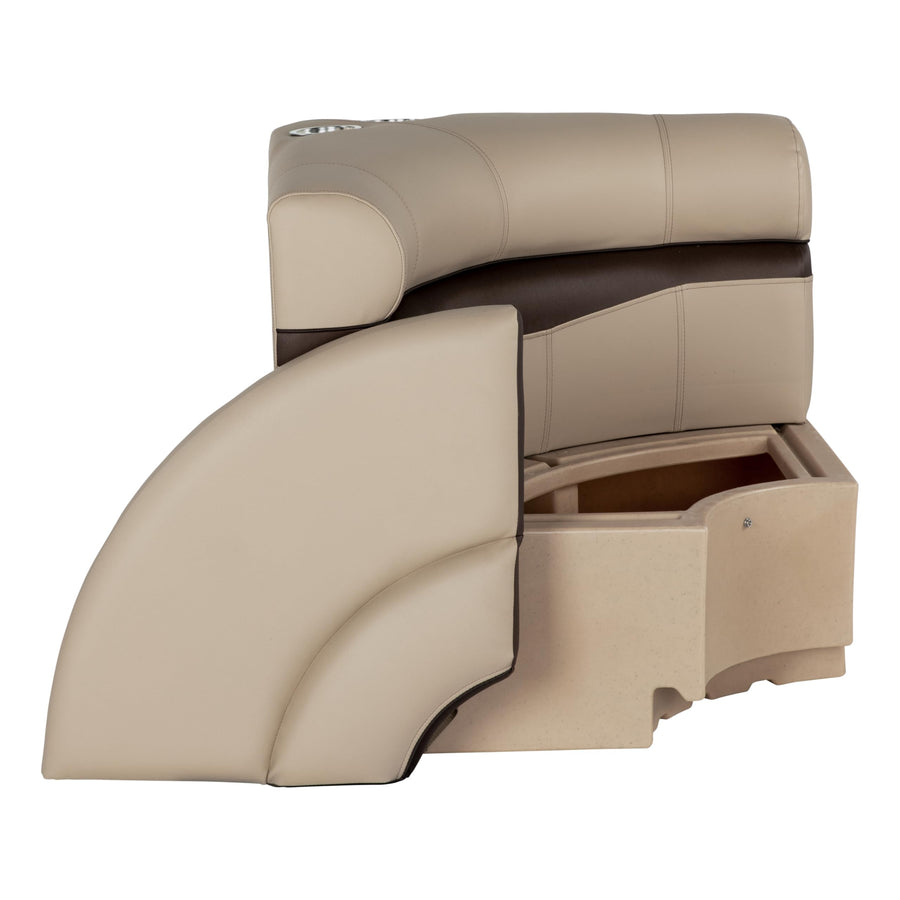 Lippert 32" Square Rockport Series Pontoon Corner Seat, Measures 32" L x 32" W x 30" H, Marine-Grade Vinyl, High-Density Foam, Easy Installation, Fits Most Pontoons, Sand – 20221094113