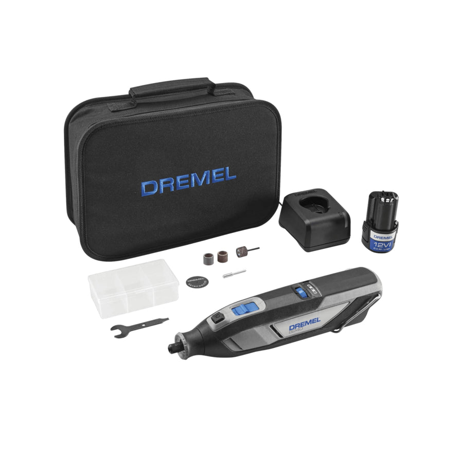 12V Cordless Rotary Tool Kit Dremel 8240-5 with Variable Speed and Comfort Grip - Includes 2AH Battery Pack, Charger, 5 Accessories, Wrench, and Tool Fabric Carry Bag