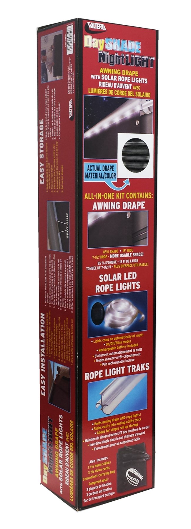 Valterra 15' Awning Drape with A30-0750 Solar Rope Lights