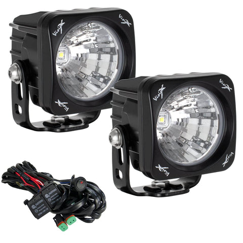 Optimus Silver Square Vision X Lighting 9138015 10W Narrow LED Light - Pair