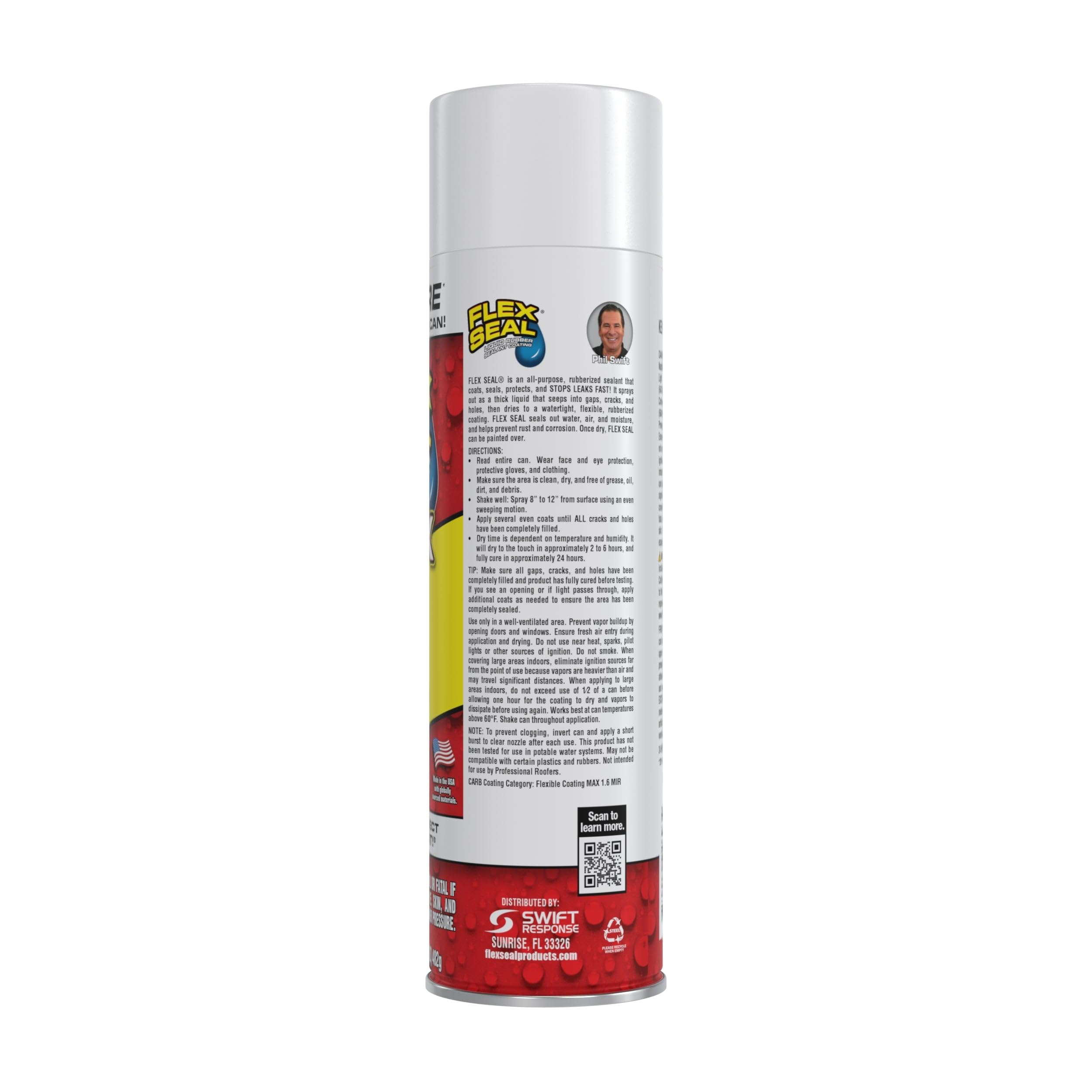 Flex Seal MAX, 17 oz, White, 1-Pack, Waterproof Rubber Spray On Sealant Coating, Stop Leaks Instantly, Perfect for Gutters, Wood, RV, Campers, Roof Repair, Skylights, Windows, and More