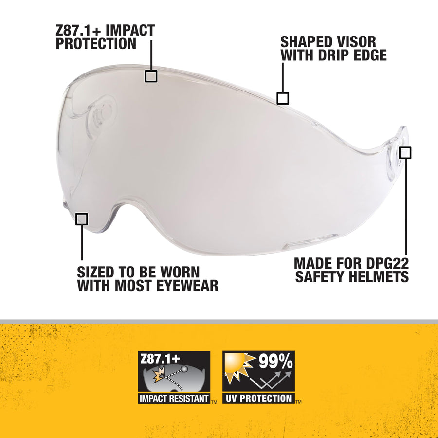 DEWALT Visor DPG22-SH with versatile Indoor/Outdoor Lens Designed to Fit DPG22 Type II Helmet