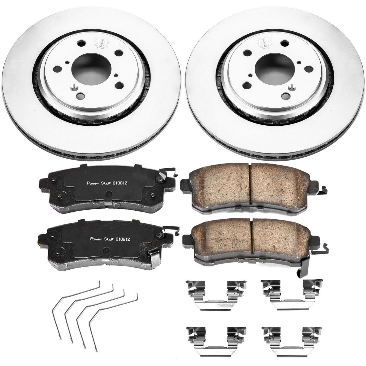 Coated Brake Rotor and Ceramic Brake Pads Power Stop CRK6959- Front For Honda Odyssey 2015-2017, Honda Passport 2019-2022 [Model Specific]