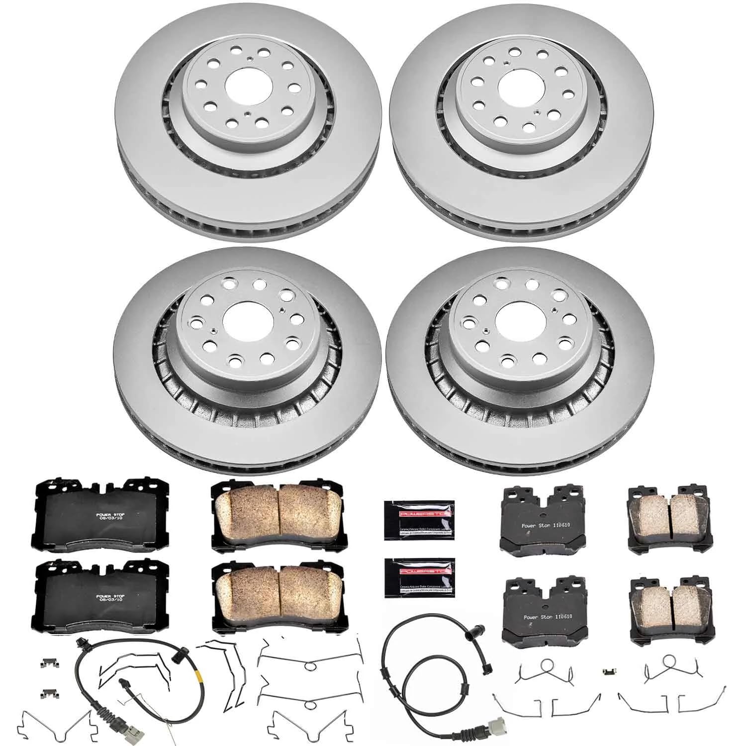 Power Stop CRK4112 Z17 Evolution Geomet Coated Brake Kit Front & Rear For Lexus LS460 2007-2009, Lexus LS600h 2008-2009 [Model Specific]