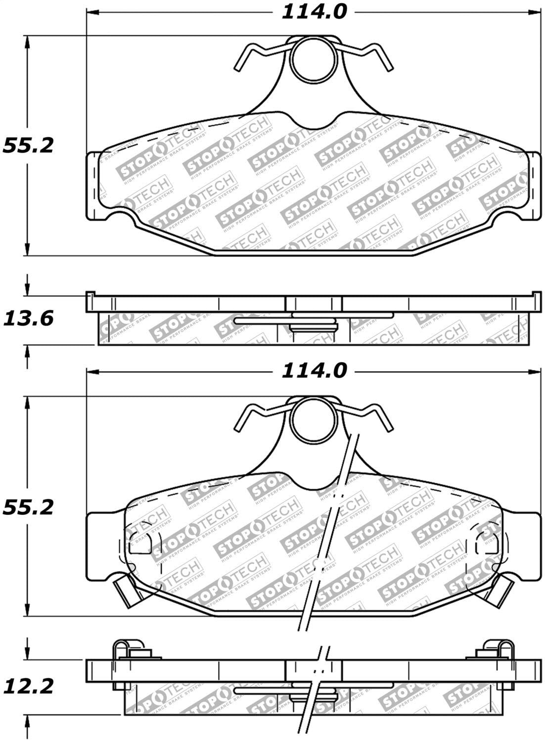 Brake Pads Stoptech 305.04130 Street Select with Hardware