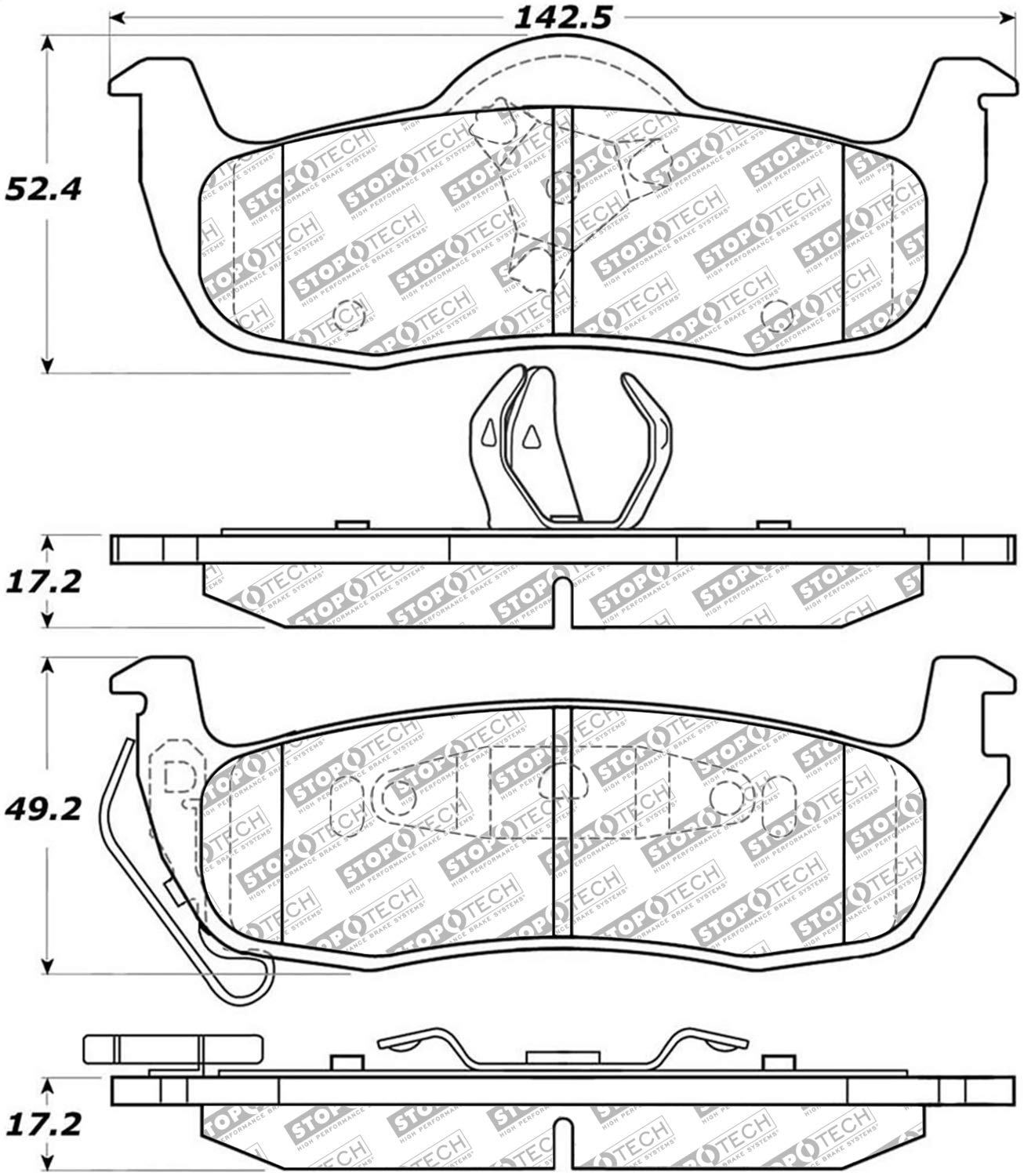 Brake Pads StopTech 305.10870 Street Select with Hardware