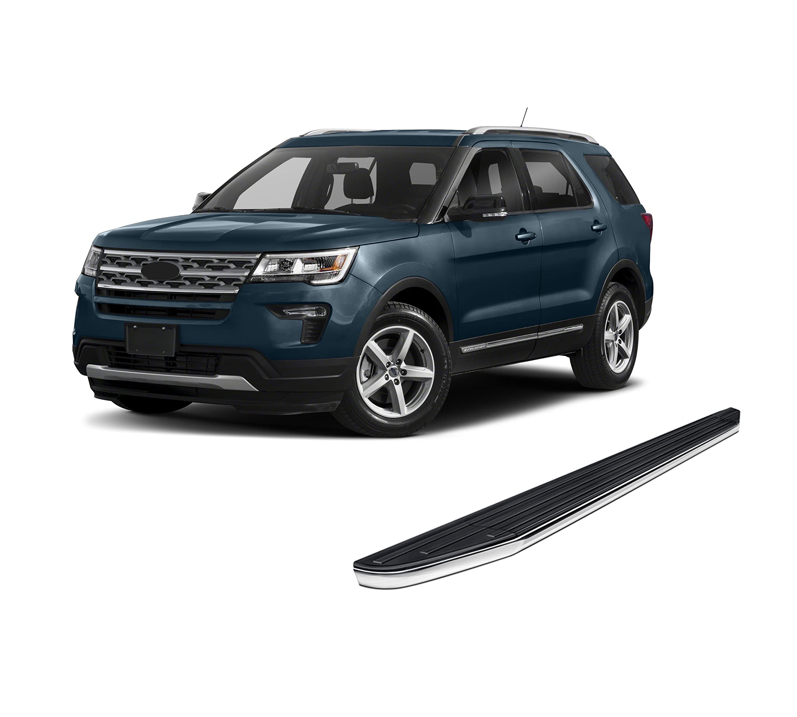 Premium Black Horse Running Boards Black Compatible with 2011-2019 Ford Explorer-PR-FREX