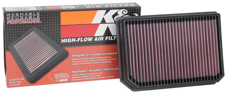 K&N Original High-Flow Lifetime Engine Air Filter: Increase Power: Premium, Washable: Compatible with 2018-2025 Merecedes Benz: (See Product Description for Select Models), 33-3133