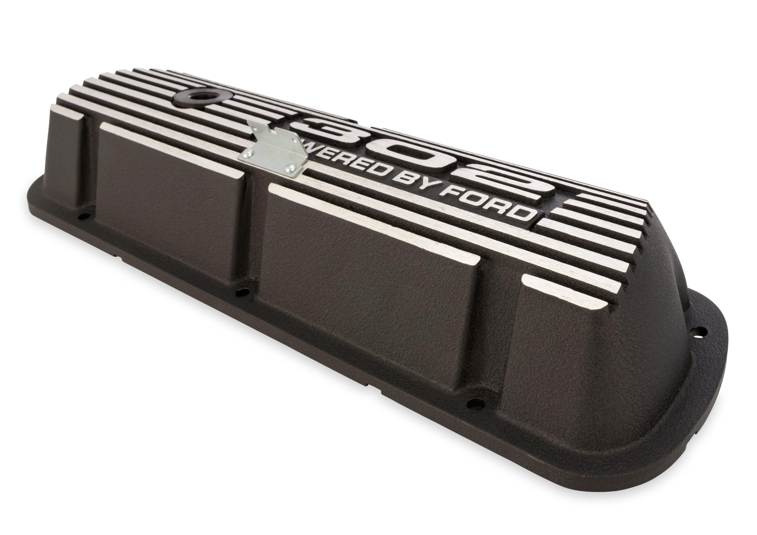 Scott Drake Valve Covers Aluminum with Official 302" "Powered by Ford Lettering in a Silver Powder Coated Finish, Compatible with 1966-1977 Ford Bronco, Model 6A582-302