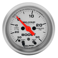 Auto Meter Ultra-Lite 4376 Electric Boost/Vacuum Gauge,2.3125 in.