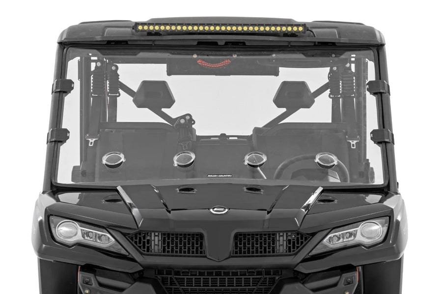 Full Vented Windshield Rough Country for CF Moto UForce 1000, 1000XL (2021-2025) - Scratch Resistant 1/4" Polycarbonate, 250x Stronger than Glass