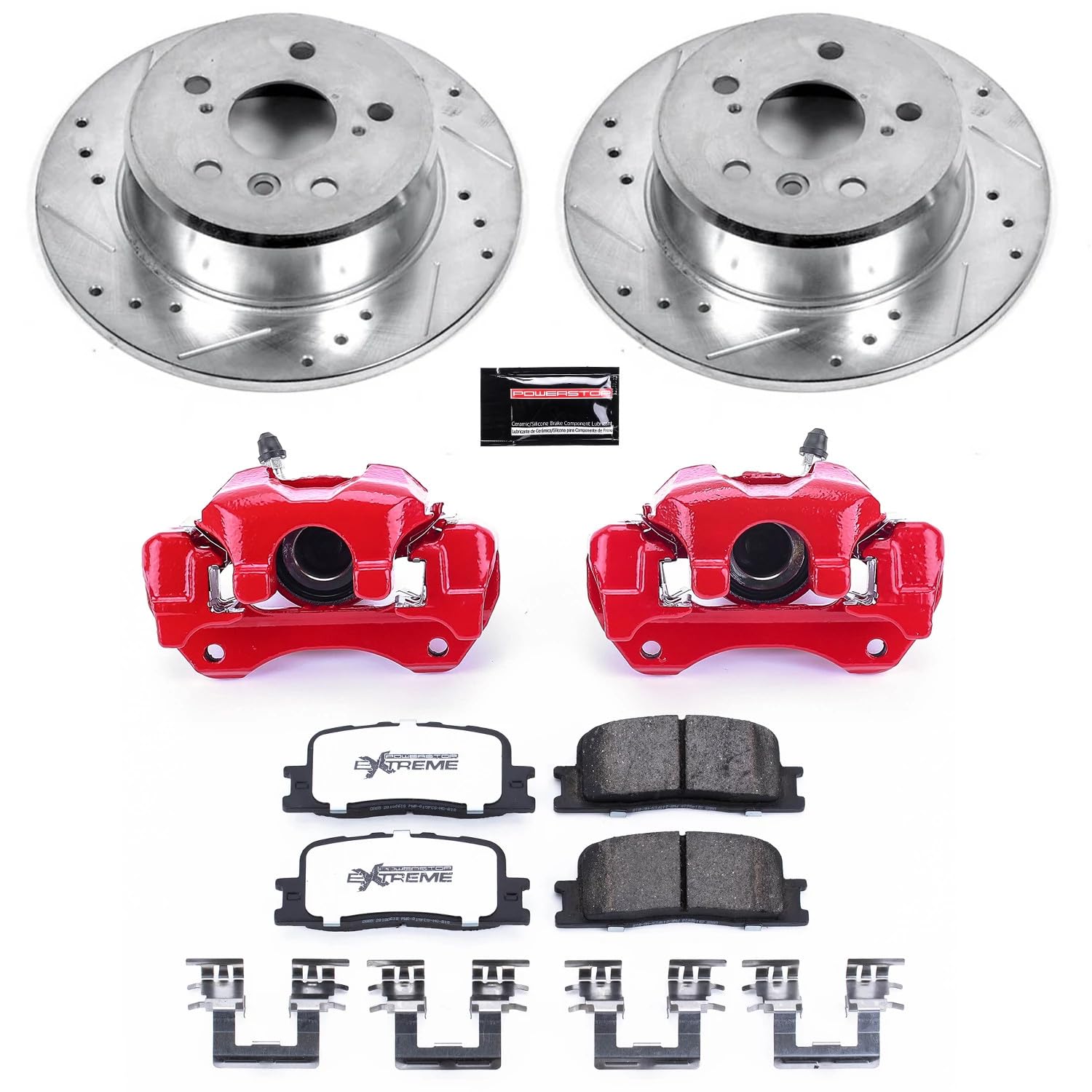 Power Stop Z36 KC1069-36 Truck & Tow Rear Caliper Kit- Brake Rotors, Brake Pads and Brake Calipers For Toyota Highlander 2001-2003 [Model Specific]