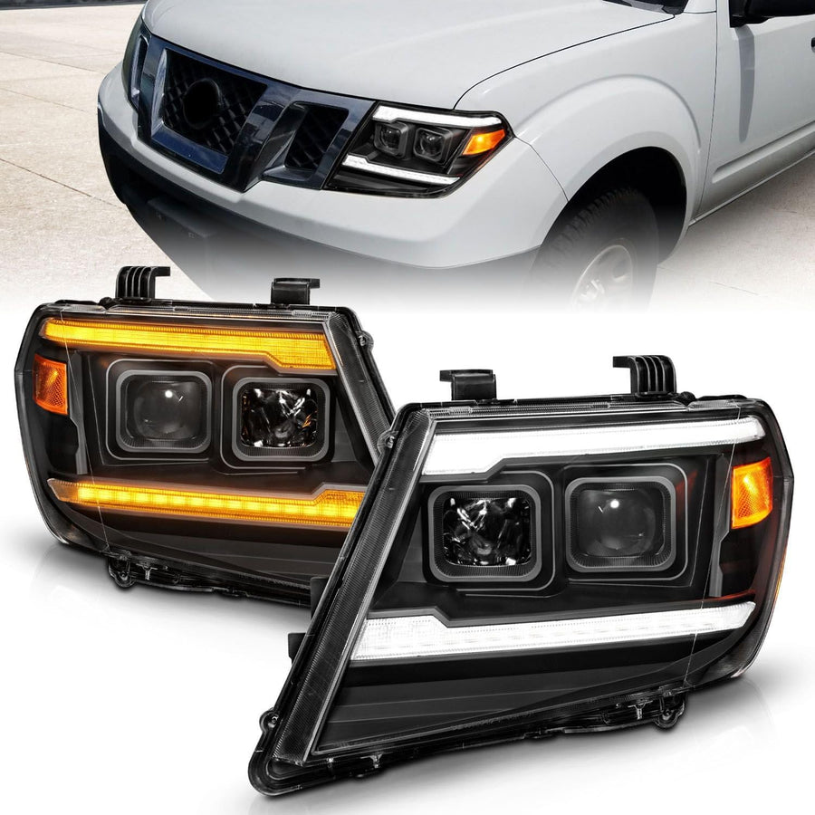 Black ANZO Projector Headlights With Sequential LED DRL