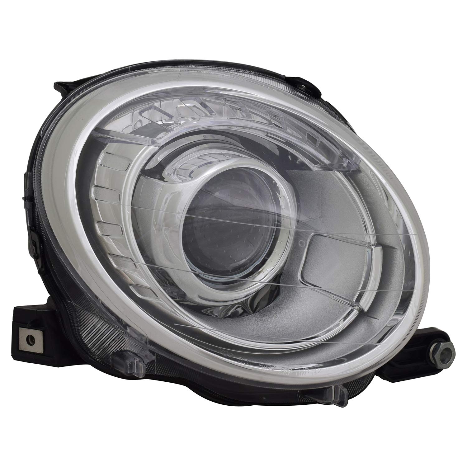Right TYC Headlight Assembly Compatible with 2012-2019 Fiat 500