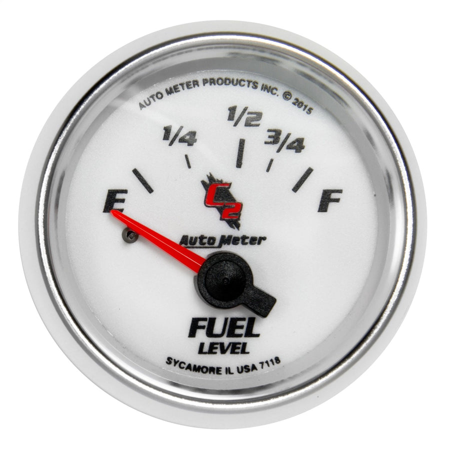 Fuel Level AutoMeter 7118 Gauge, 2 1/16", 16Ωe to 158Ωf, Elec, C2