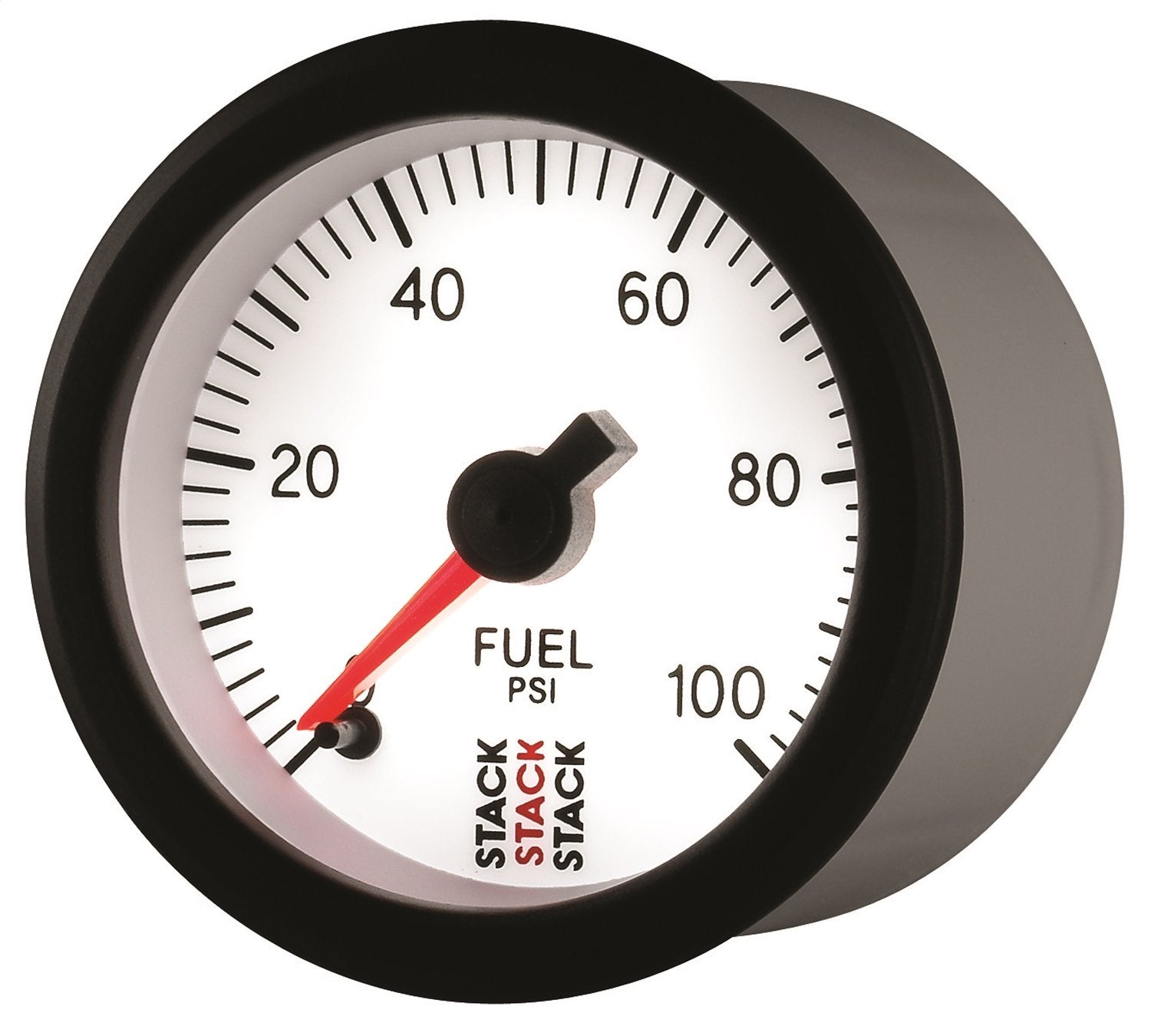 Stack 52mm ST3356 White 1/8" NPTF Male 0-100 PSI Professional Stepper Motor Fuel Pressure Gauge