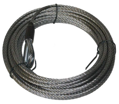 Winch Accessory WARN 79835: Steel Cable Wire Rope with Loop End and Terminal, 3/16" Diameter x 35' Length